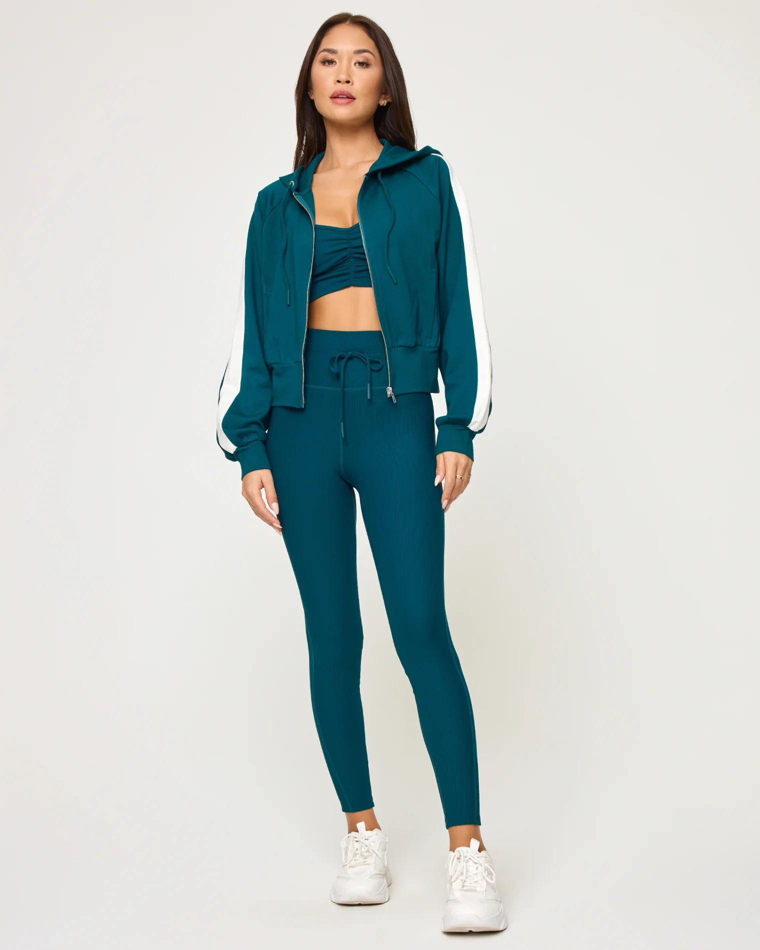 Back To Back Jacket - Deep Teal-Cream - Image 2