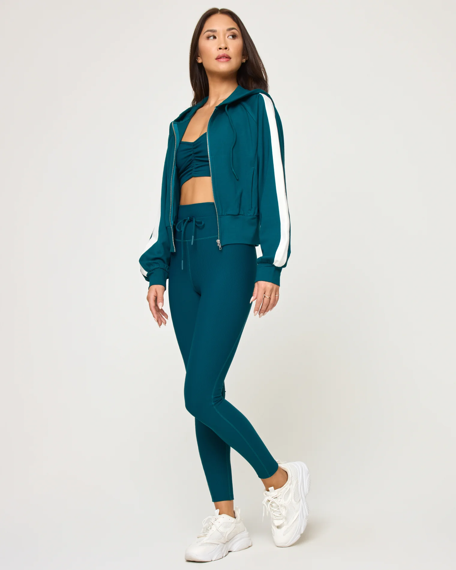 Back To Back Jacket - Deep Teal-Cream - Image 3