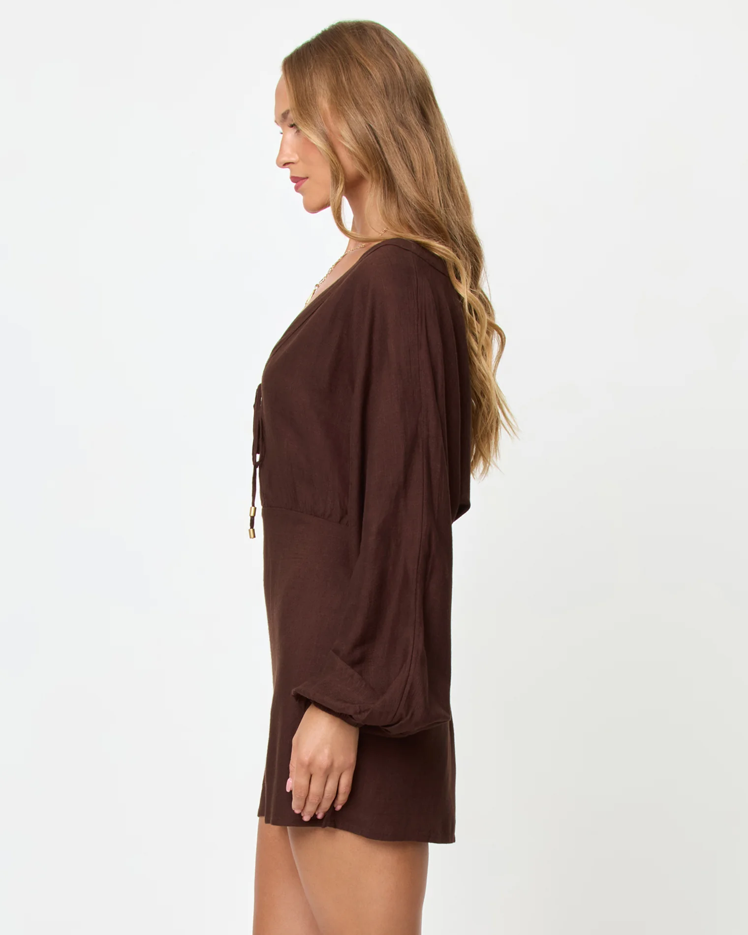 Deia Mini Dress - Espresso - Image 4