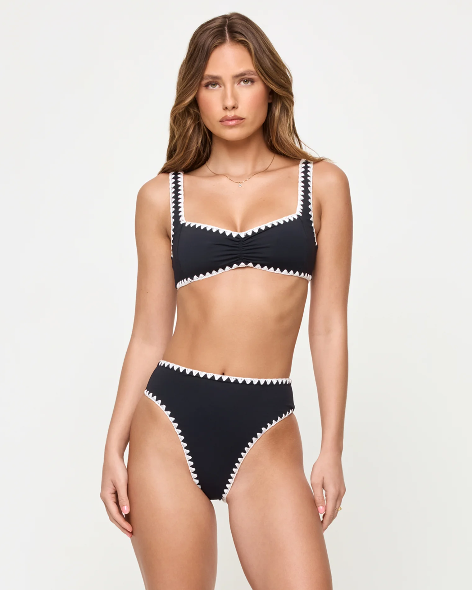 Effie Bikini Top - Black-Cream - Image 4