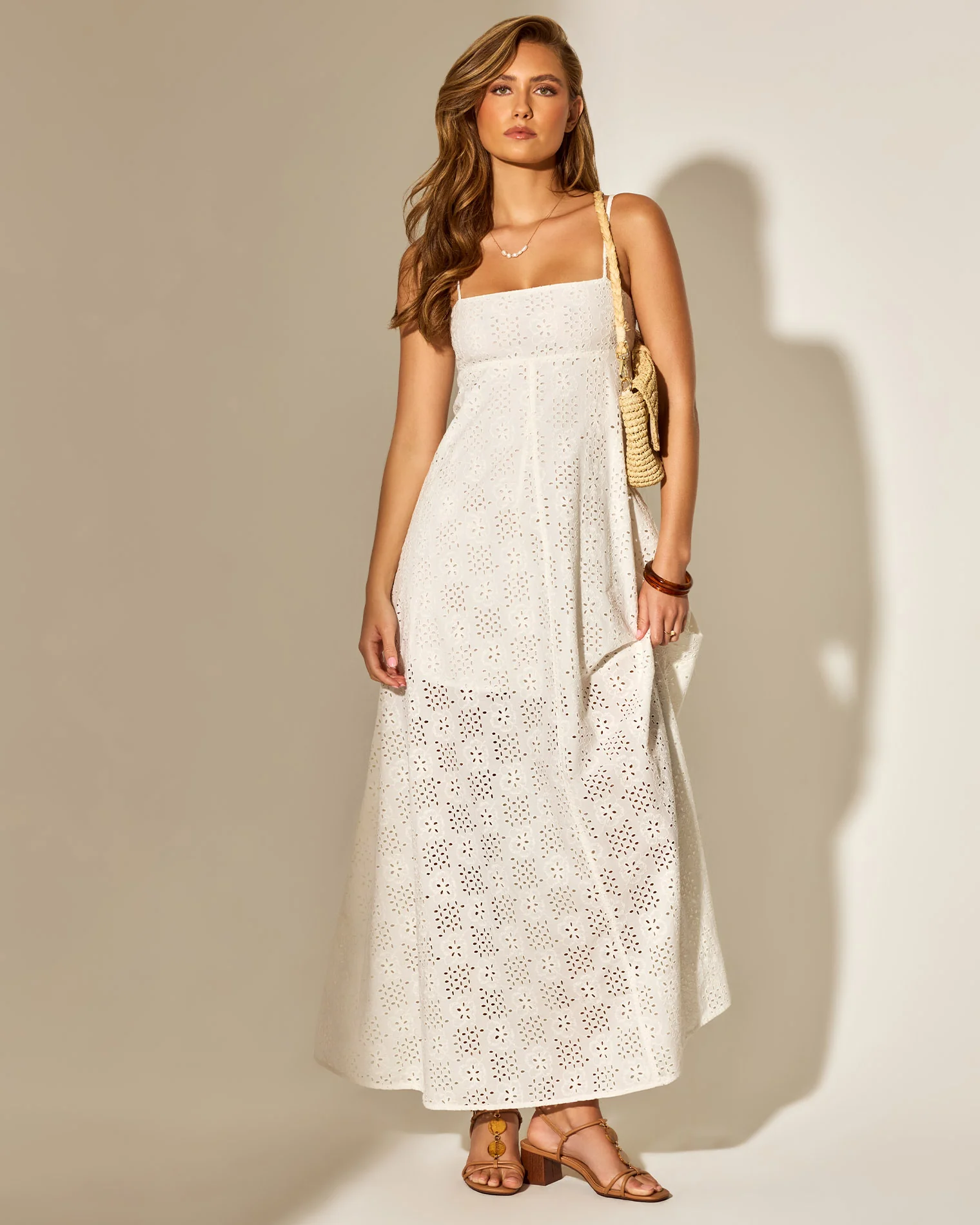 Raveena Dress - Eyelet Cream