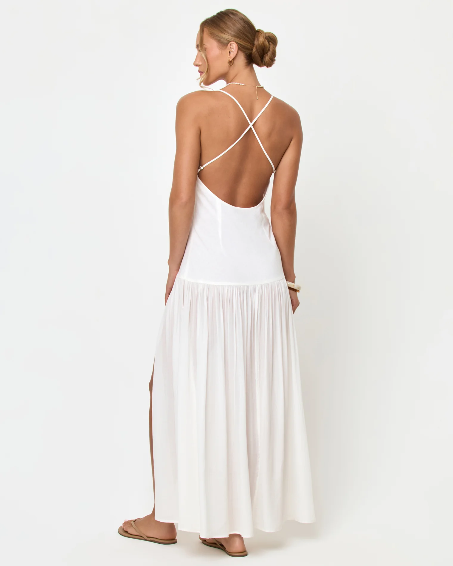 Row Maxi Dress - Cream - Image 4