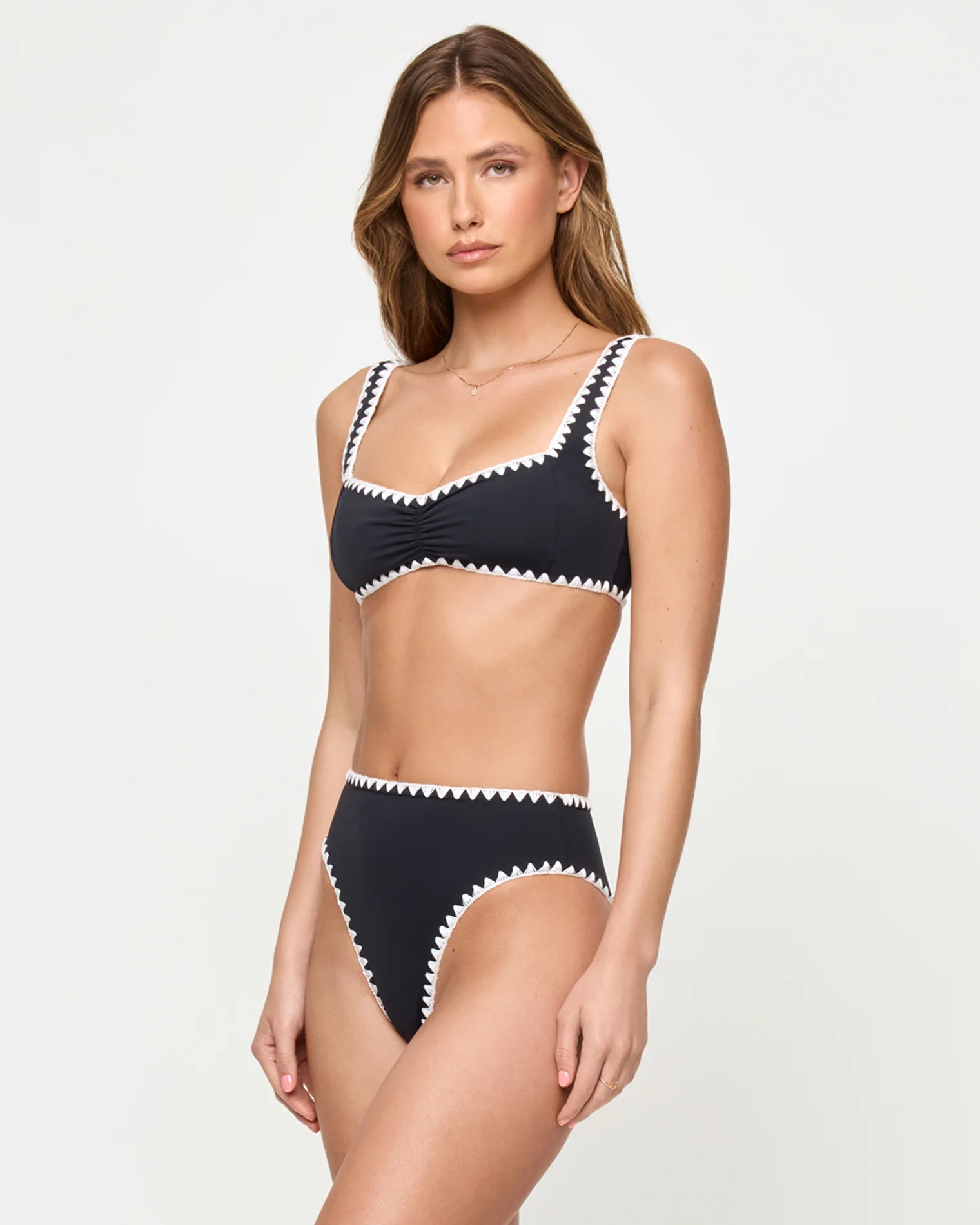 Savannah Bikini Bottom - Black-Cream - Image 5