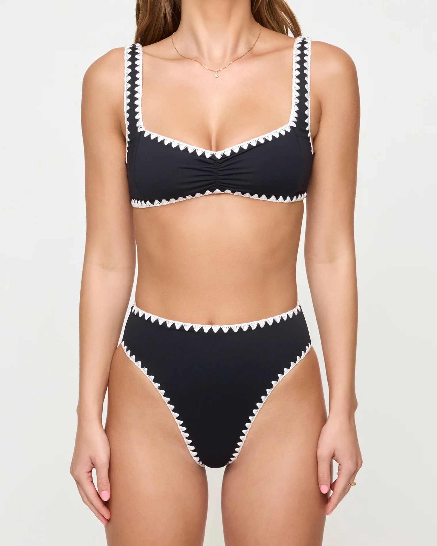 Savannah Bikini Bottom - Black-Cream - Image 7