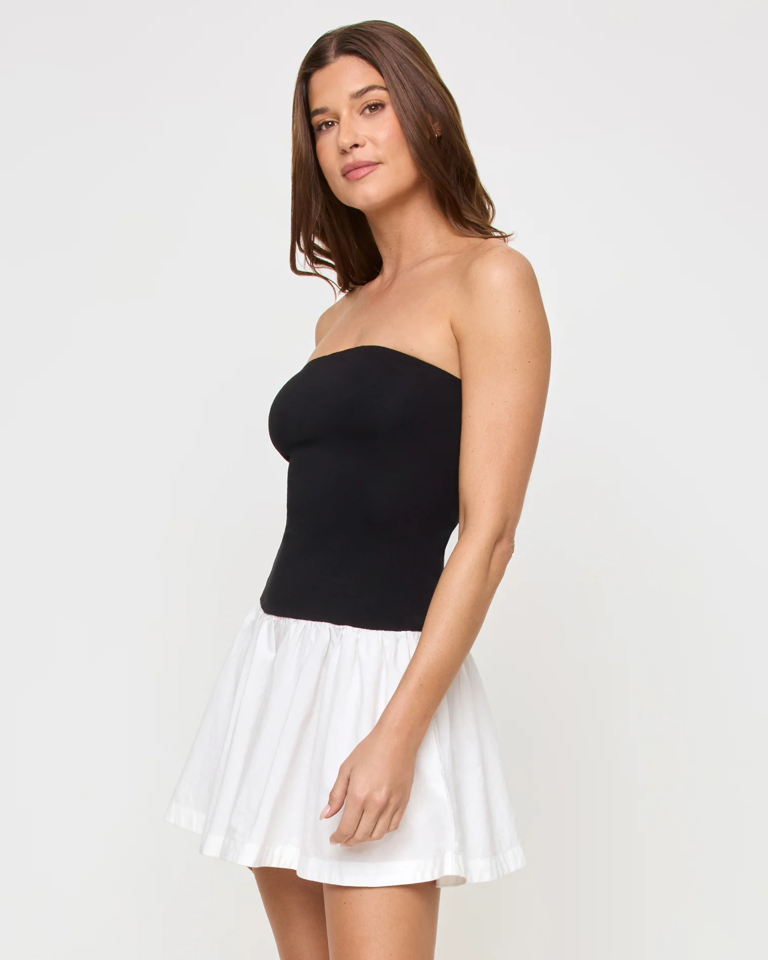 Sienna Mini Dress - Black-Cream - Image 4