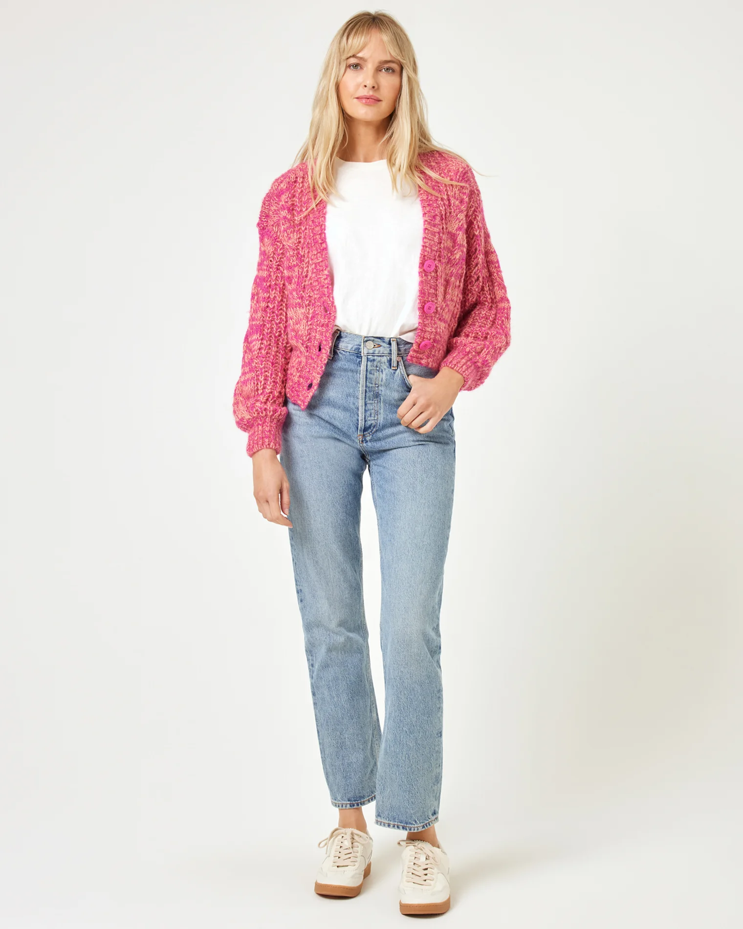 Strawberry Fields Cardigan - Strawberry Marl - Image 4