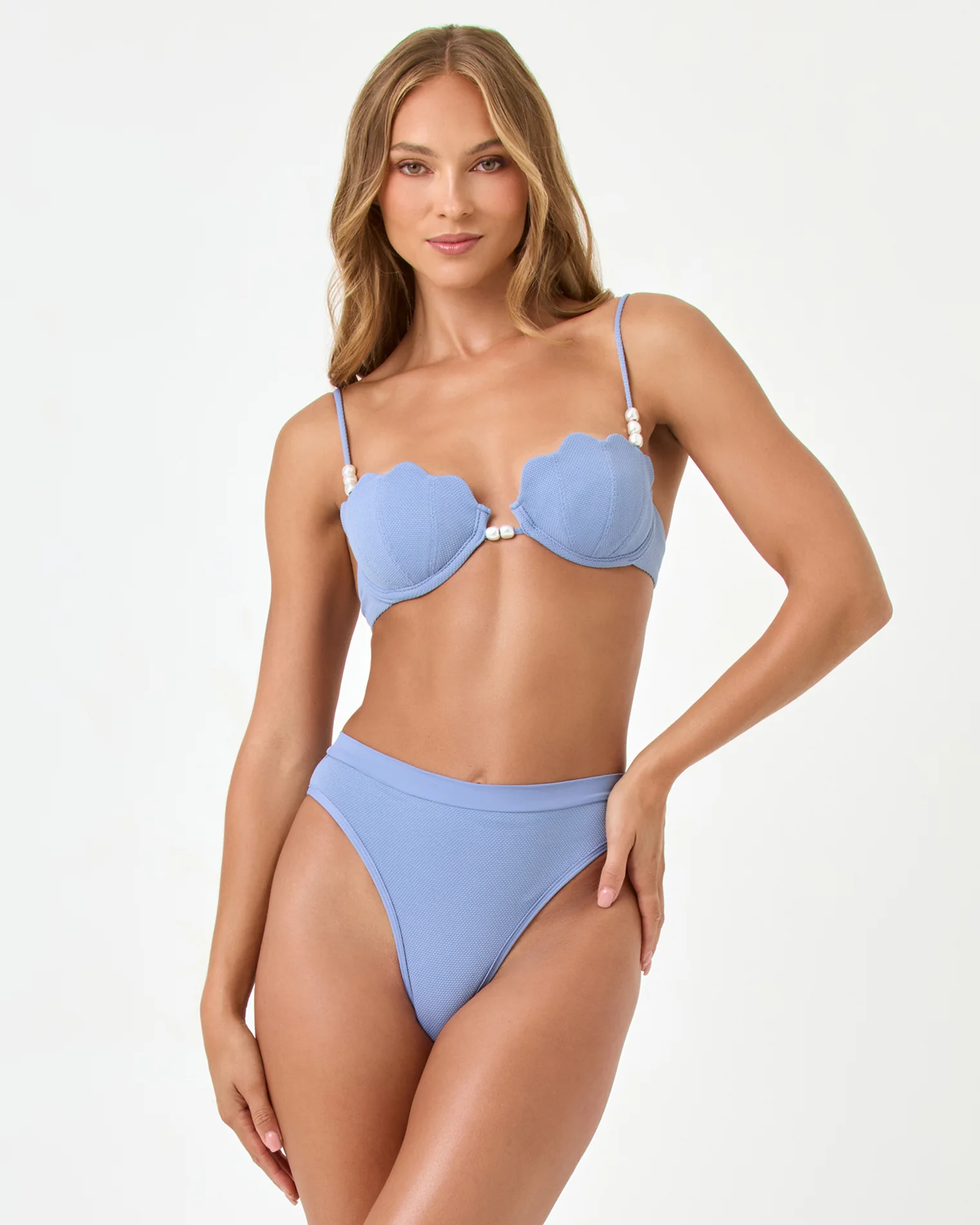 Sunrise Shell Bikini Top - Chambray - Image 4