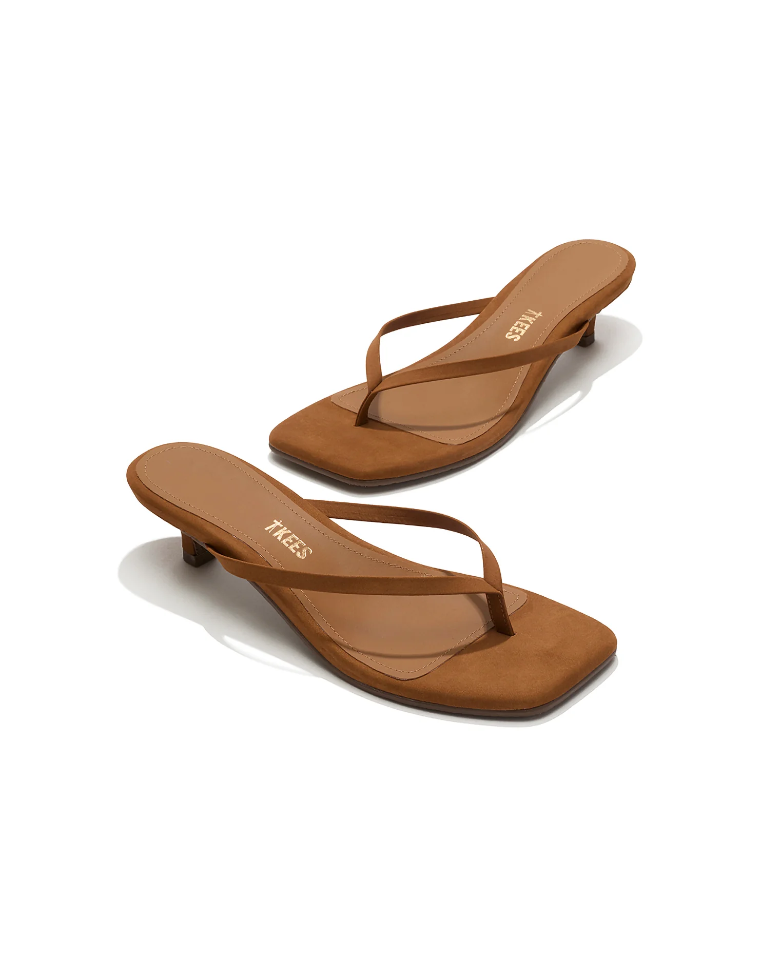 TKEES Square Toe Julia Suede - Camel