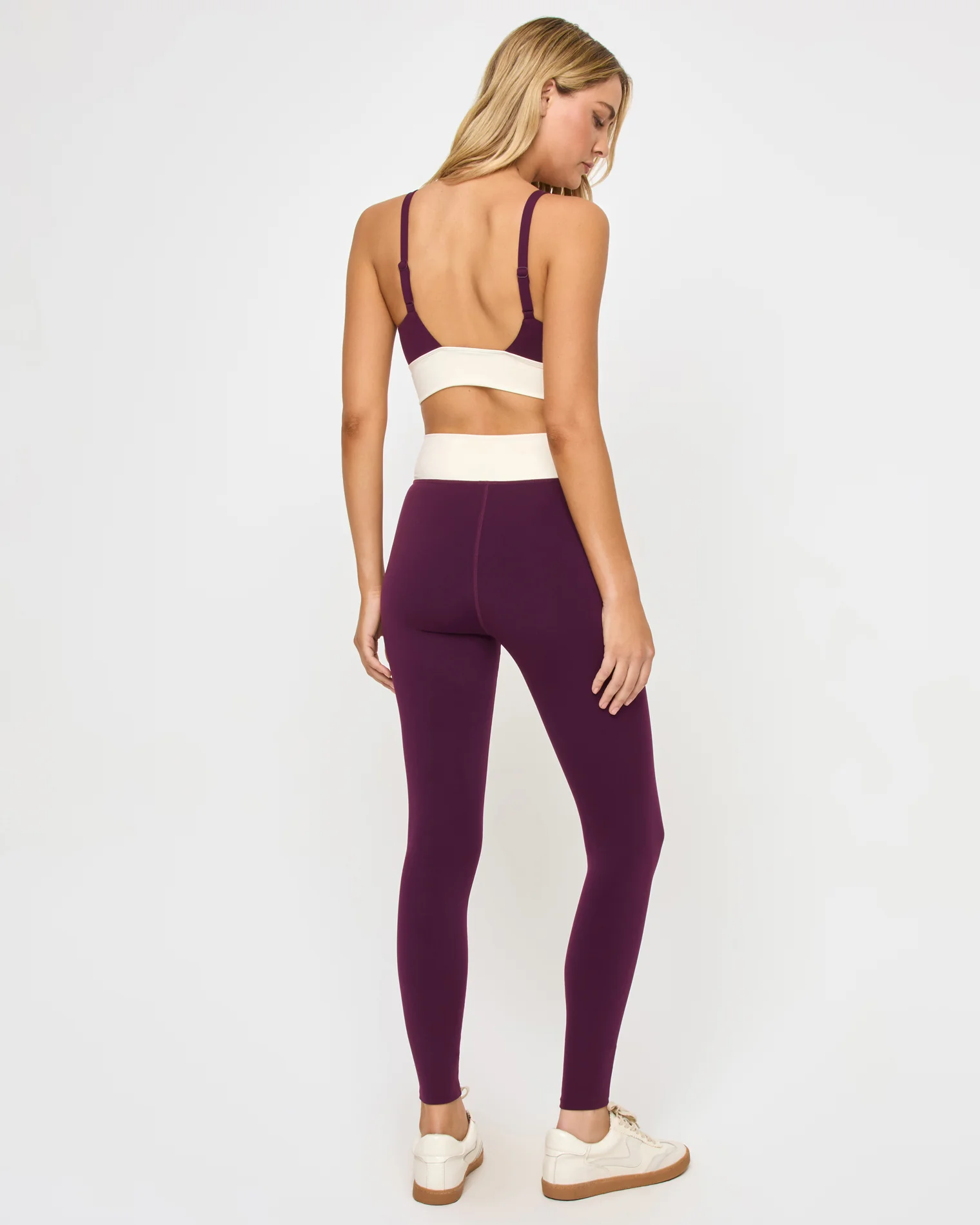Unmatched Legging - Plum-Cream - Image 4