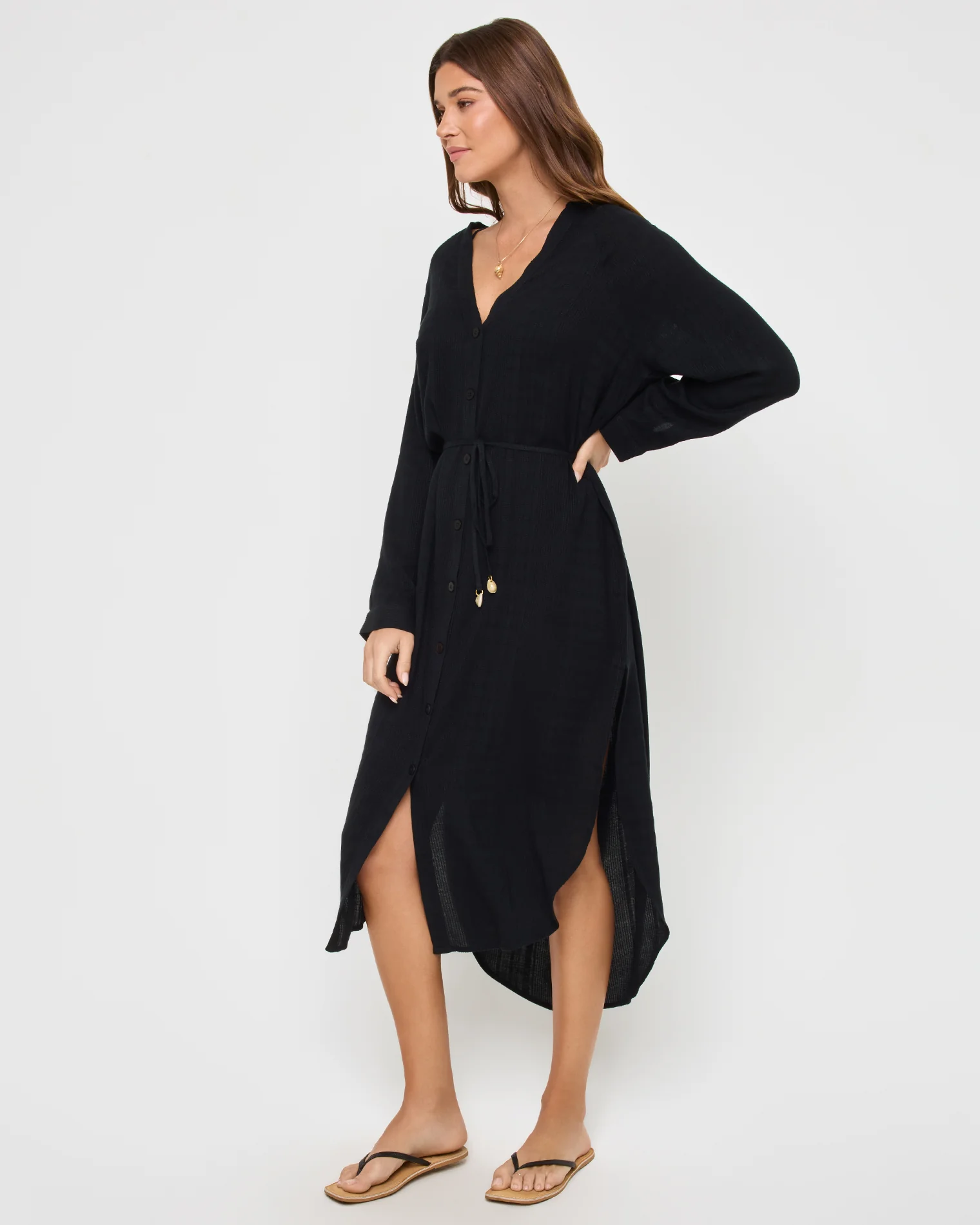Yoli Shirtdress - Black - Image 4