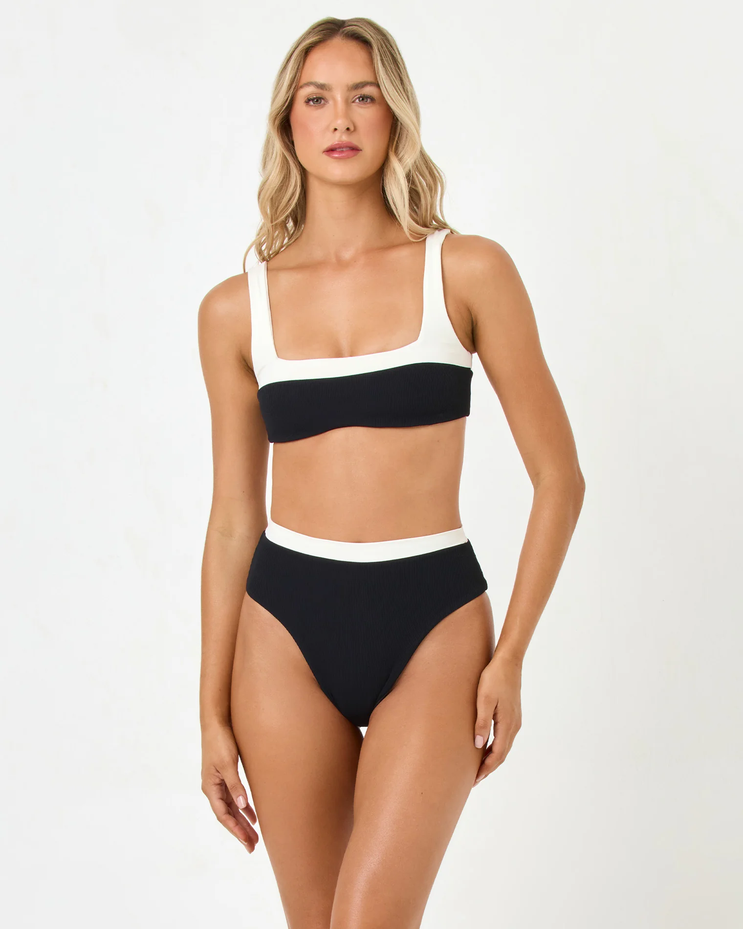 Zuri Bikini Top - Black-Cream - Image 3